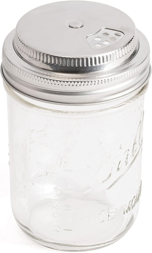 Jarware Stainless Steel Spice Shaker, Wide Mouth Mason Jar Spice Lid...