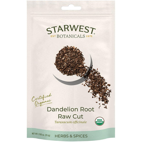 Starwest Botanicals Dandelion Root Raw Cut Organic Eco-Friendly (2.65 oz)...