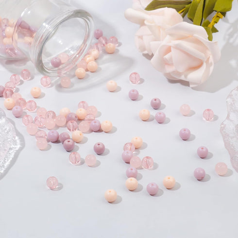 Xilitata 400 Pieces Round 8mm Glass Beads for Jewelry Making,Crystal Beads Bracelets Making Kit Glass Beads Crafts DIY Beads...
