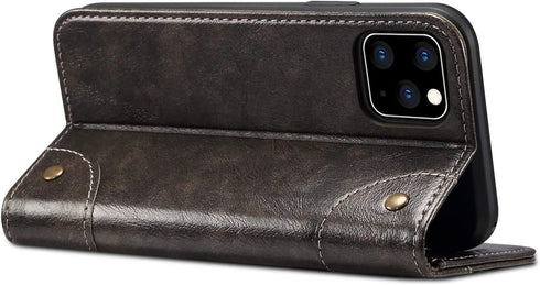 SINIANL Compatible with iPhone 11 Pro Max Leather Case Wallet Folio Case Book Design Magnetic Closure with Stand and ID Holder Credit Card Slots f...