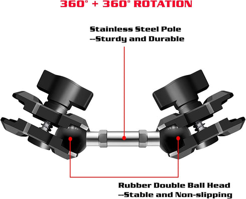 1" Double Ball Adapter Extension Bar Compatible with RAM B Size Components...