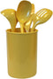 Calypso Basics 5 Piece Kitchen Utensil Holder for kitchen counter, Utensils crock with Heat Resistant Spoon, Slotted Spoon, Ladle, Spatula BPA Fre...