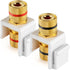TNP Banana Jack Keystone Insert (Set of 4) - Stereo Speaker Banana Connector Binding Post Snap in Adapter Socket Female Port Inline Coupler for Wa...