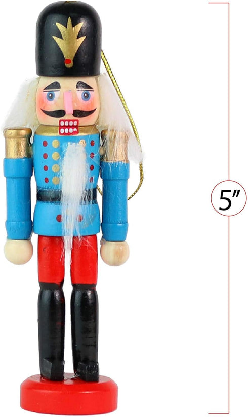 Ornativity Nutcrackers Hanging Ornament Figures - Christmas Mini Wooden King and Soldier Nutcracker...