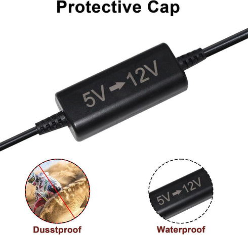 5V to 12V Step Up DC Converter,5V USB to 12V DC Step Up Cable - 5FT 1.2A Boost Voltage Transformer Power DC 5.5 * 2.1MM Converter,Compatible with ...