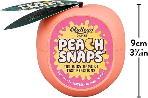 Ridley's Peach Snaps! Fun Card Game for Families, Action-Packed, Fast-Paced Game for 2+ Players, Includes Game Cards and Unique Peach-Shaped Stora...