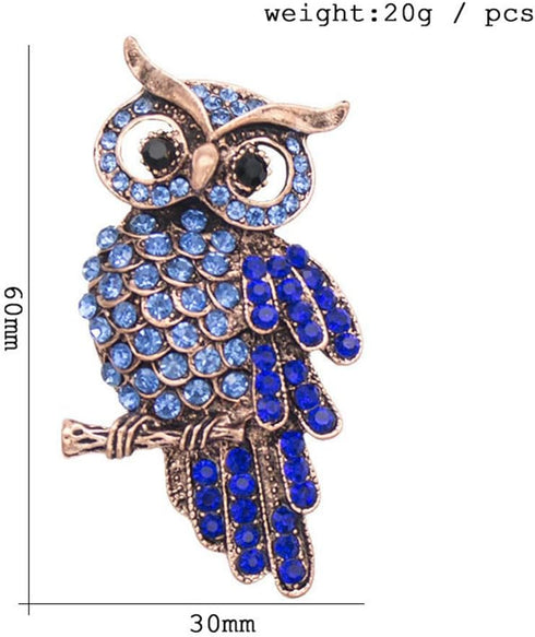 Crystal Owl Brooches For Women Cute Big Blue Eye Owl Bird Brooch Pin Rhinestone Animal Brooch Pins Fashion Jewelry Accessories for Women Men Gift...