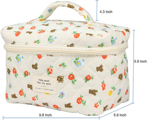 Cosmetic Bags for Women, Cute Floral Makeup Bag, Organizer Storage Make Up Bag, Travel Toiletry Bags, Handbags Purses (UU/Big)...