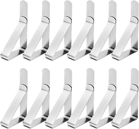 12 Pack Tablecloth Clips- Picnic Table Cloth Clips- Stainless Steel Table Cloth Cover Clamps- Table Clips for Restaurant Picnics Marquees Weddings...