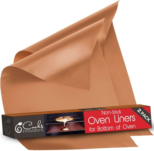 Cooks Innovations Non-Stick Oven Protector Mat - 2 Heavy Duty Nonstick Rack Liners to Protect Convection, Electric, Gas & Microwave Ovens - BPA & ...