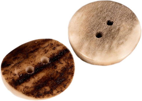 Natural Round Shape Deer, Elk Antler Buttons 3 Sizes 5pieces (25 mm (0.98 inch))...