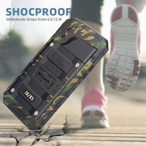 Mitywah Shockproof Case Compatible with iPhone X/XS,Waterproof Full Body Protective Cover with Impact Resistant Aluminium Alloy,Strong Military De...