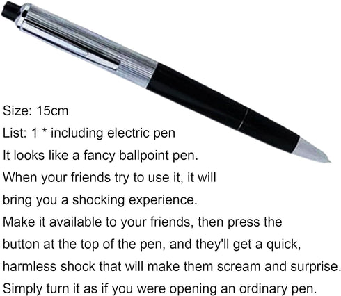 Silver Shock Pen, Interesting Surprising Prank Items, Lightweight Shocking Practical Joke Toys for Outdoor Novelty and Gag Games...