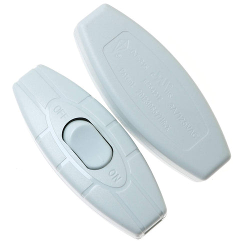 E-outstanding Inline Cord Switch 2 PCS On/Off White Button Inline Cord Switch for Table Lamp Desk Light Bed Lamp 3A 125V AC...