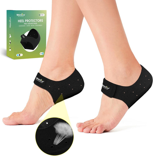 Plantar Fasciitis Gel Heel Protectors - Welnove Heel Cups for Women Men Heels Spur Pain Relief - Heel Inserts Pads for Achilles Tendonitis Dry Cra...