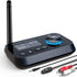 Bluetooth Transmitter Receiver 3-in-1 Bluetooth 5.0 Audio Adapter for 2 Headphones With Bypass Volume Control Low Latency Long Range LCD Display O...