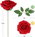 AmyHomie Artificial Flowers Dark Red Rose 50pcs Real Looking Fake Roses w/Stem for DIY Wedding Bouquets Centerpieces Arrangements Party Baby Showe...