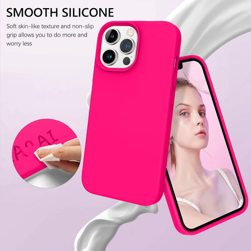 GUAGUA Compatible with iPhone 13 Pro Max Case 6.7 Inch Liquid Silicone Soft Gel Rubber Slim Microfiber Lining Cushion Texture Cover Shockproof Pro...