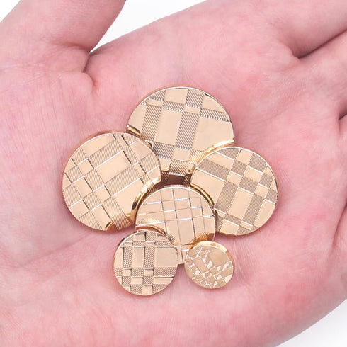 SEMINI 36 Pieces Mixed 6 Sizes Metal Button Alloy Shank Button Round Shaped Sewing Button for Women Men Suit Woolen Coat Shirt Trousers Sewing Cra...
