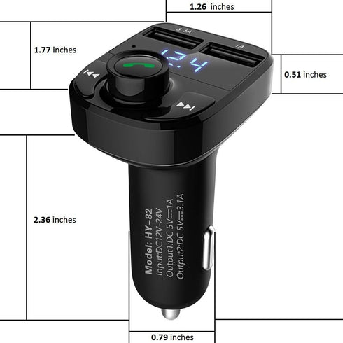 Handsfree Call Car Charger,Wireless Bluetooth FM Transmitter Radio Receiver,Mp3 Audio Music Stereo Adapter,Dual USB Port Charger Compatible for Al...