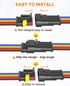 NAOEVO 4 Pin Connector Waterproof, 16 AWG 4 Wire Connectors, Automotive Electrical Connectors Male and Female Way with Heat Shrink Tubing for Car ...