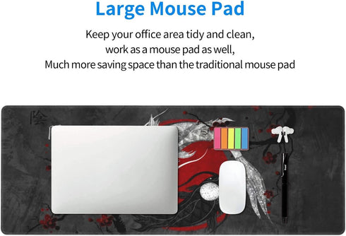 Browrrsson Japanese Art Mouusepad Japanese Art Koi Fish Gaming Mouse Pad Extended Stitched Edges Mousepad,Large Mouse Mat Desk Pad Personalized Th...