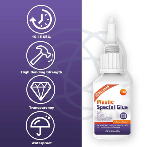 30g Plastic Glue, Instant Super Glue for Plastic, Fast Dry Strong Plastic Adhesive for Acrylic, Model, DIY Crafts, Tube, PVC, Vinyl, ABS, PBT, PS,...