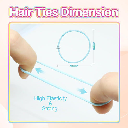 200 pcs hair ties, non-damaging hair elastics with elastic hair ties, girls, and womens hair ties, ponytail tails hair ties, non-metallic bulk hai...