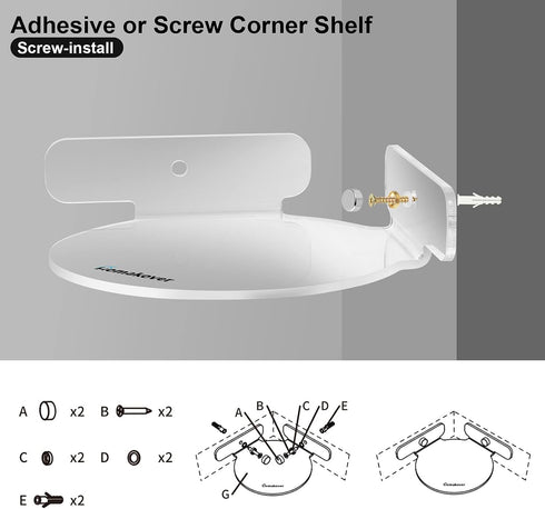 Acrylic Mini Circular Corner Shelf Mount for Security Cameras, Baby Monitors, Speakers, Plants & More, Universal Cam Holder, Easy to Install, Scre...