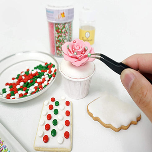 Fondant Tool Sharp Head Tweezers for Sugar Pearls, Candy Beads - Set of 2...
