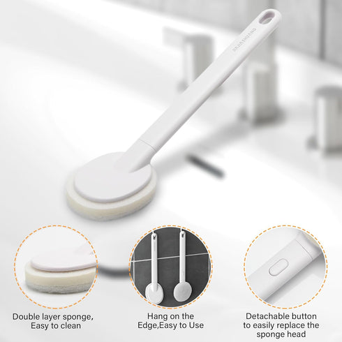 Sayone Bathroom Accessories,Bathroom Cleaning Brush, Toilet Bowl Brush, Toilet Brush and Holder Set, Grout Cleaner Brush, Scrub Brush for Shower T...