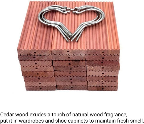 5pcs Cedar Planks Cedar Blocks for Clothes Storage Aromatic Cedar Hang Ups Hanger Closet Freshener Clothes Protection Mustiness Prevention...