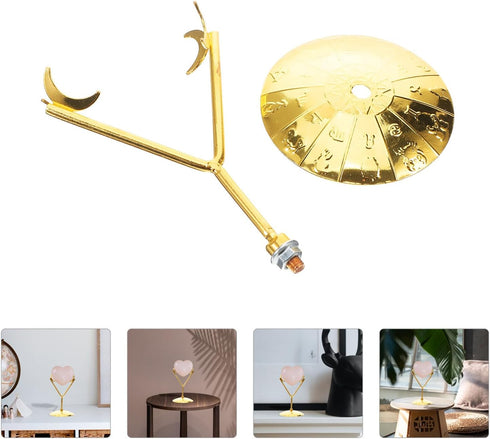 Kichvoe Metal Display Stand Holder Display Easel Stands for Gemstones Minerals Agate Slabs Plates Rock Seashell Sphere Crystal Ball Eggs Crystals ...
