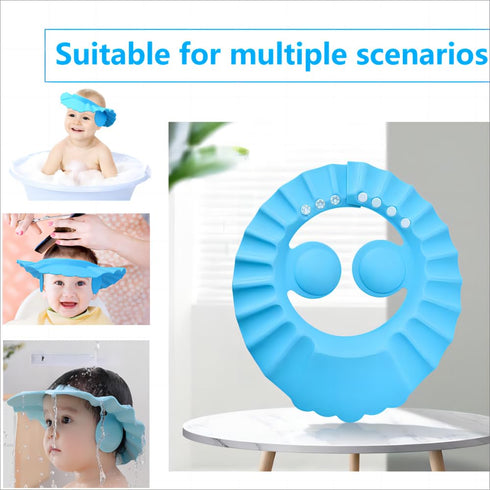 2pcs with Earshield Safe Shampoo Shower Bathing Protection Bath Cap Soft Adjustable Visor Hat for Toddler, Baby, Kids, Children …...
