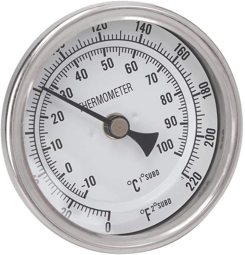 Metal Dial Thermometer, high Accuracy Stainless Steel 1/2 NPT Thread Pot Thermometer, Weldless Thermometer for Kitchen Use...
