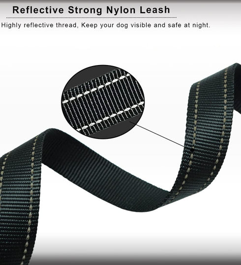 6FT Slip Lead Dog Leash Anti-Choking, Reflective Strong Nylon Flat Dog Leash, No Pulling Dog Training Leash for Small Medium and Large Dogs/Pets (...