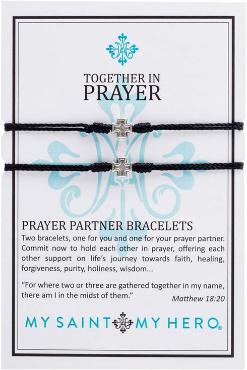 My Saint My Hero "Prayer Partner Bracelet Set – A Sacred Connection of Faith, Friendship & Shared Prayer - Handwoven - Medals Hand-Cast at Sacred ...