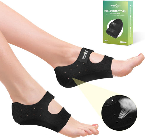 Plantar Fasciitis Heel Protector for Shoes - (Arch Support) Welnove Heel Cups for Heels Spur Pain Achilles Tendonitis Dry Cracked Feet - Heel Inse...