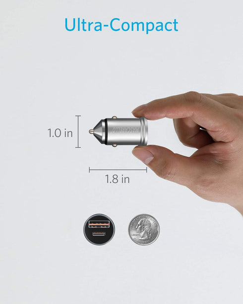 Mini Car Charger 40W USB C Fast Charging Adapter Compatible iPhone, Type C Car Charger with Cigarette Lighter Plug, Automobile Chargers for Cell P...
