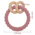 Baby Teether, One Piece Design Silicone & Beech Teething Ring Toy for Babies, BPA Free (Light Grey)...