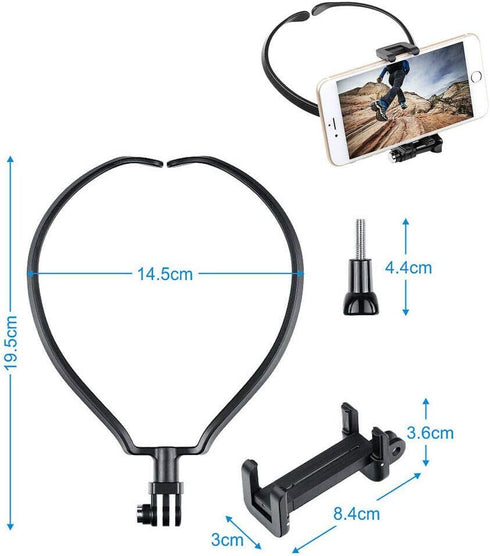Neck Holder Lazy Neck Holder Stand Universal Neck Hanging Holder Smart Phone Sport Camera Self-timer Tool Adjustable 4-6 inch Bracket Compatible w...