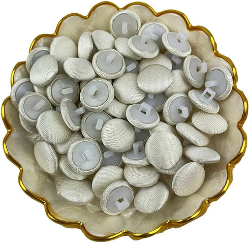 50pc/Set Champagne Satin Cloth Buttons with Shank and Same Color Buckle Rope for Bridal Wedding Dress Gowns Tuxedo Suit Sewing Button 12.5mm...