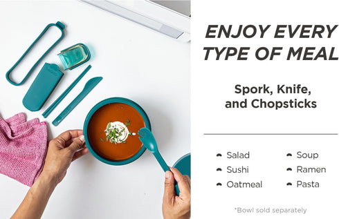 Cutlery Set On-The-Go (for Lunchboxes and Bento Boxes) - BPA Free - Food Grade Utensils - Dishwasher Safe & Perfect Companion for Beanto Bowl (Sun...