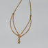 Dangling Charm Anklet 9.5'' Adjustable | CZ Drop Anklet on Layered Dainty Chains...