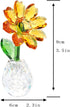 Qf QFkris Crystal Sunflower Figurine Table Crystal Flower Collectible Ornament Home Decoration Souvenir Gifts (Sunflower) for Women...
