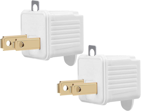 Grounded Adapter 3-Prong to 2-Prong Outlet Converter - 3 Pin to 2 Pin Plug Socket Adapter Extension for Electrical Cord, Household, Workshops, Ind...