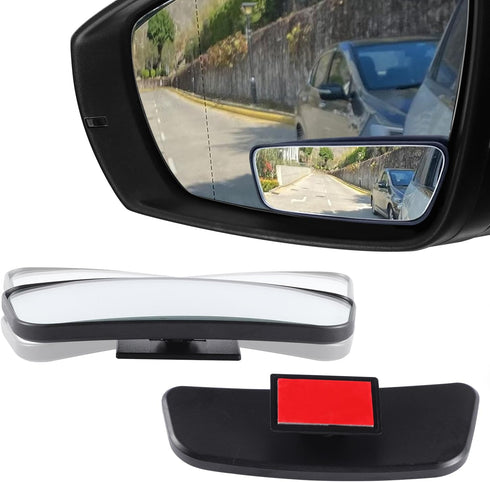 Livtee Framed Rectangular Blind Spot Mirror, HD Glass and ABS Housing Convex Wide Angle Rearview Mirror with Adjustable Stick for Universal Car (2...