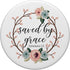 Saved By Grace Ephesians 2:5 Pink Blue Floral Bible PopSockets Adhesive PopGrip...