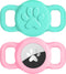 Joytale 2 Pack Cat Collar Airtag Holder,Elastic Silicone Air Tag Holder for Puppy Dogs Cats Kitten, Light and Durable Apple Airtag Holder with Sli...