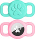 Joytale 2 Pack Cat Collar Airtag Holder,Elastic Silicone Air Tag Holder for Puppy Dogs Cats Kitten, Light and Durable Apple Airtag Holder with Sli...